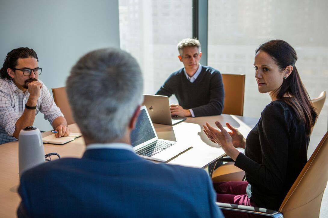 Executive Development Program participants engaging in discussion at Columbia Business School