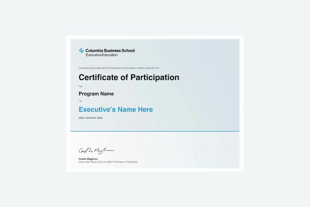 Sample Certificate of participation 